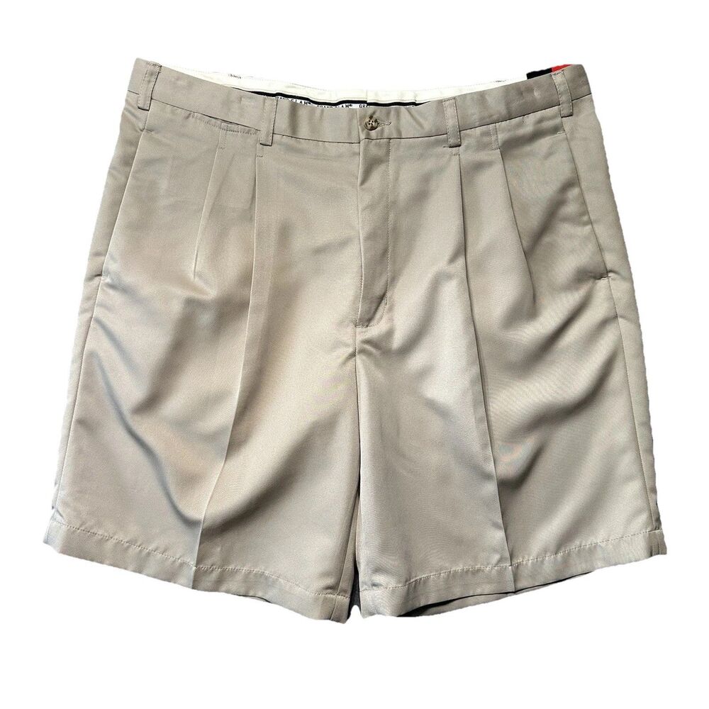 Grand Slam Golf Mens 40 Pleated Shorts Beige Performance Classic NWT